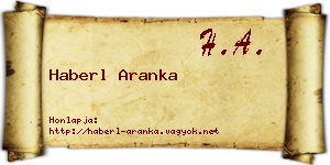 Haberl Aranka névjegykártya